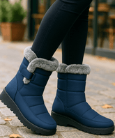Comprar bota feminina térmica forrada impermeável com pelúcia interna e solado antiderrapante para inverno, chuva e conforto no frio em promoção VIZZANO